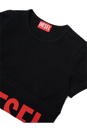 black cotton t-shirt DIESEL KIDS | J02581KYA0LK900